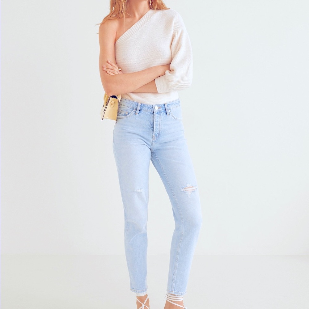 Mango Jeans with ripped detail.